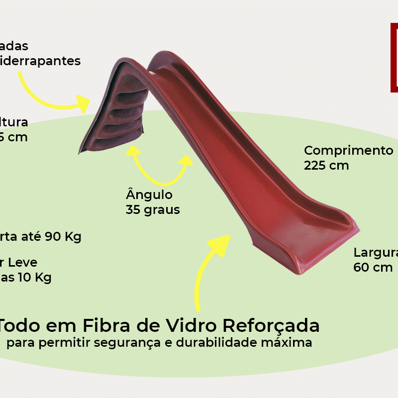 Escorrega Tobogan Mini Red Slide Piscinas Portugal Fiberglass Descricao
